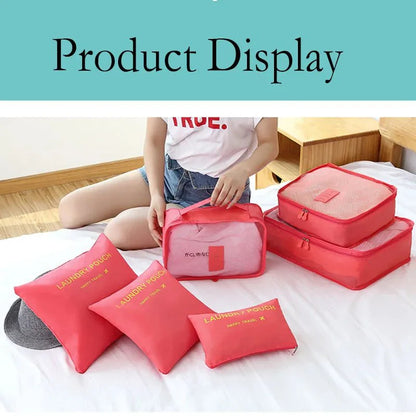 6 Pieces/set Travel Bag Clothes Shoe Organizer