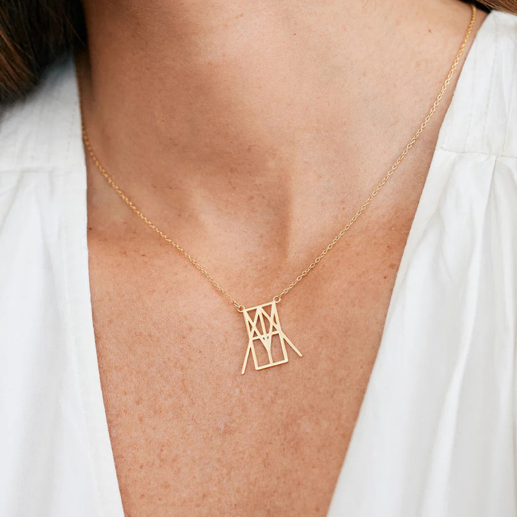 18k gold light luxury combination customized letter necklace
