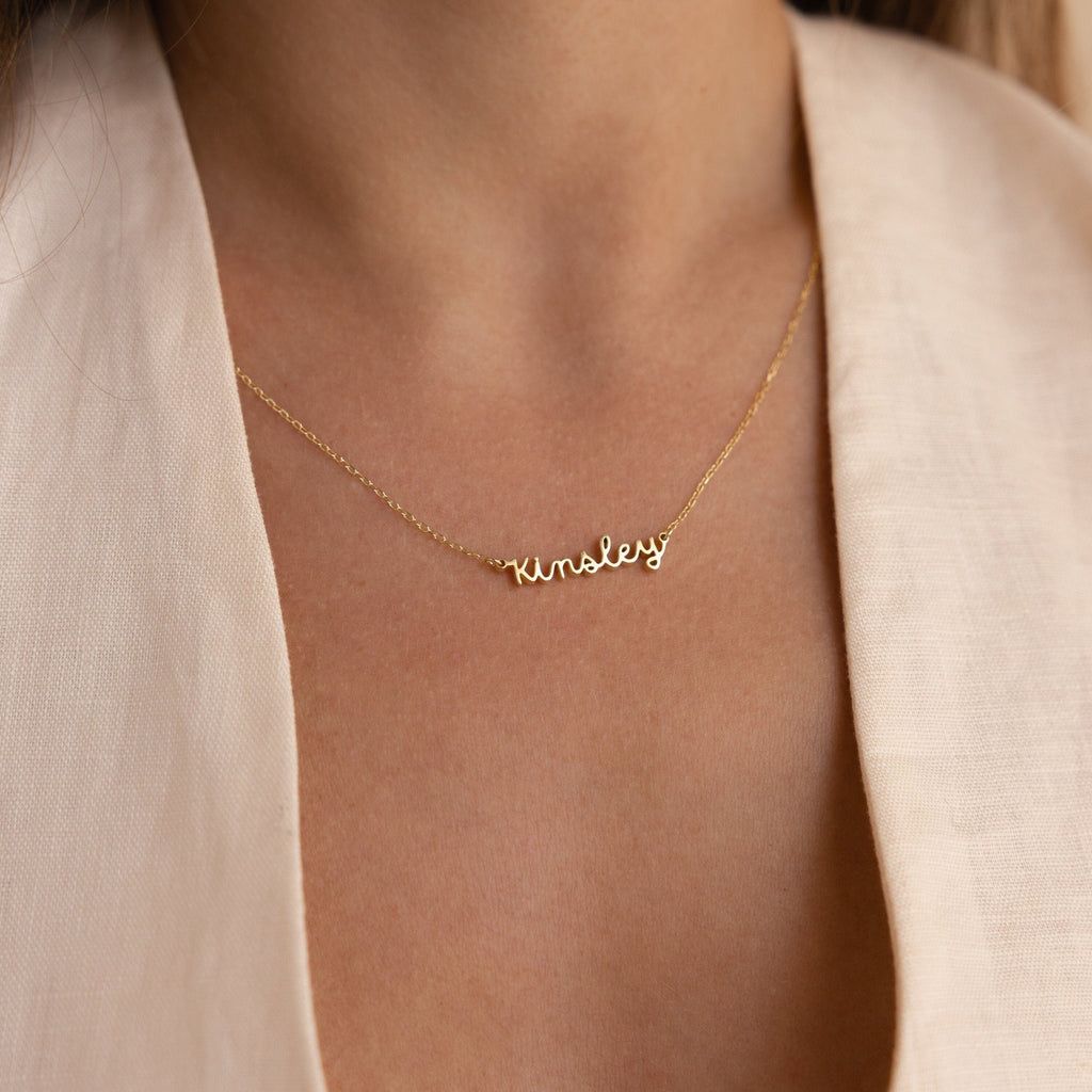 Custom Minimal Script Name Necklace