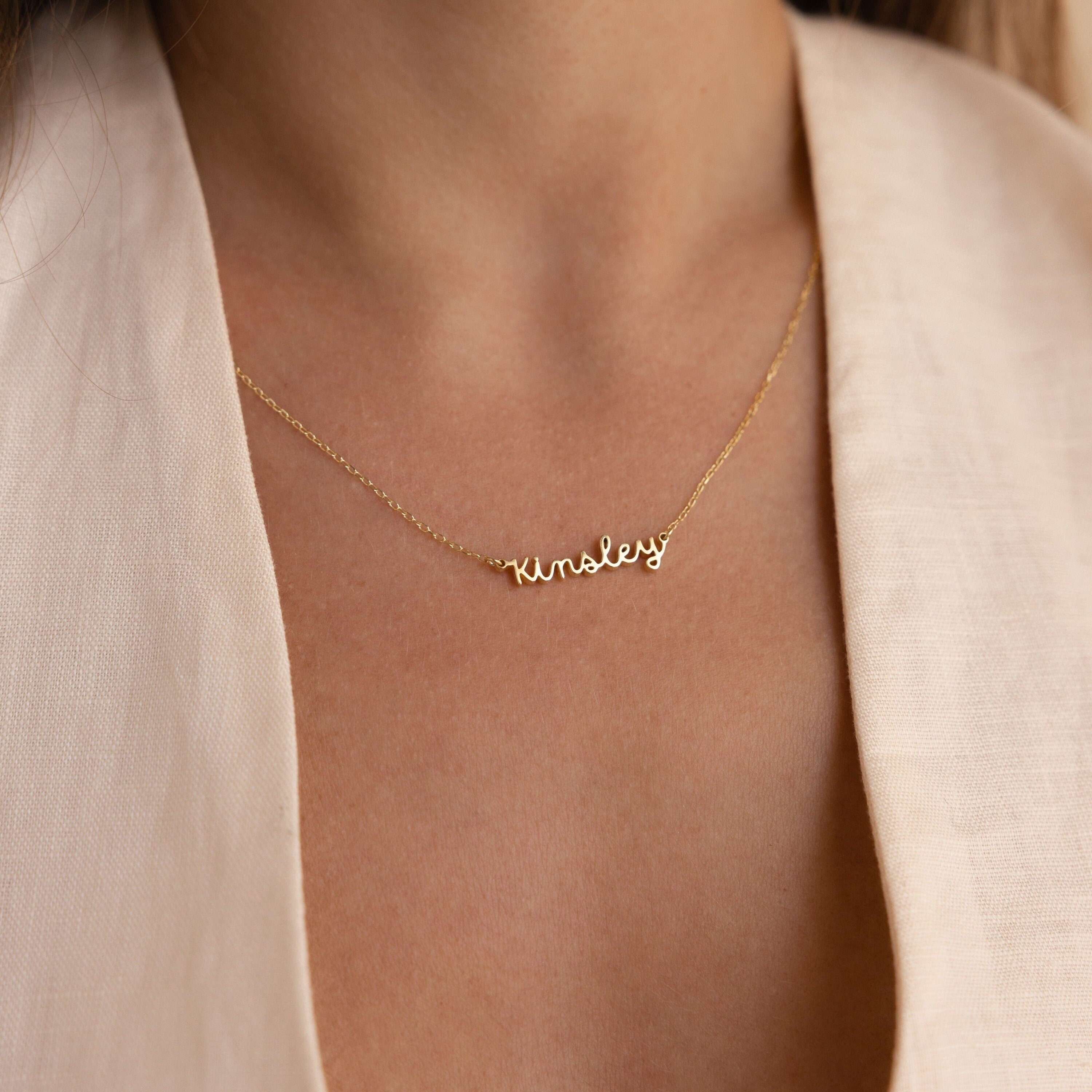 Custom Minimal Script Name Necklace