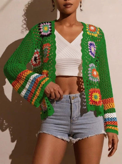 Hand-Crocheted Knitted Cardigan for Women