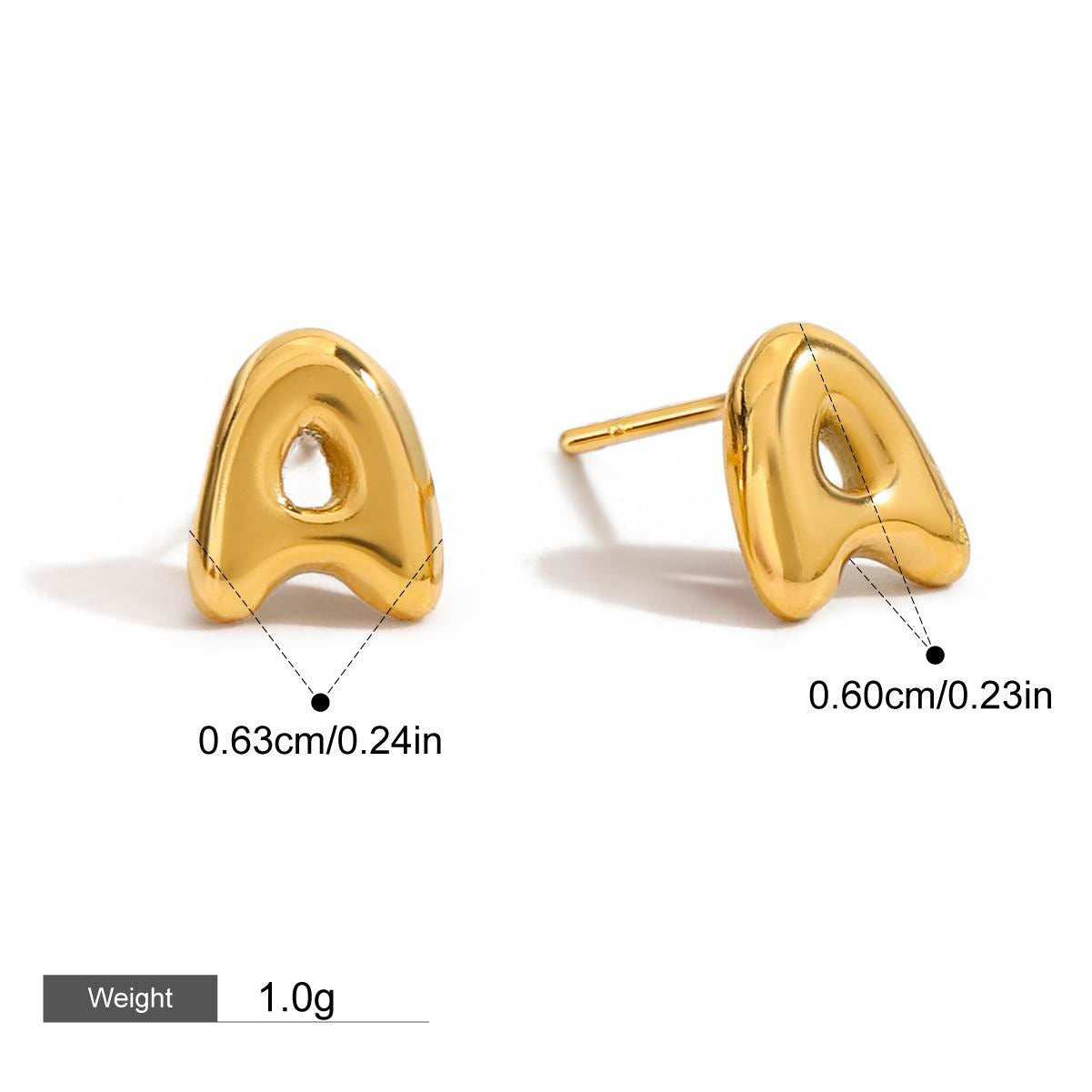 18K gold 26 letters design classic fashion earrings