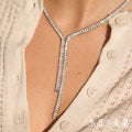 Stainless Steel Zircon Y Necklace