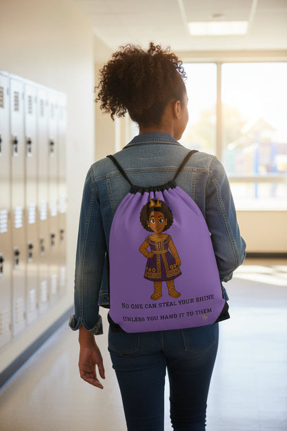 Royal Afro  Princess Drawstring Bag