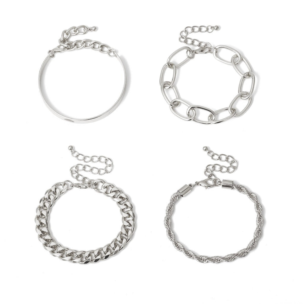 Smooth C-shaped mixed twist O-shaped bracelet
