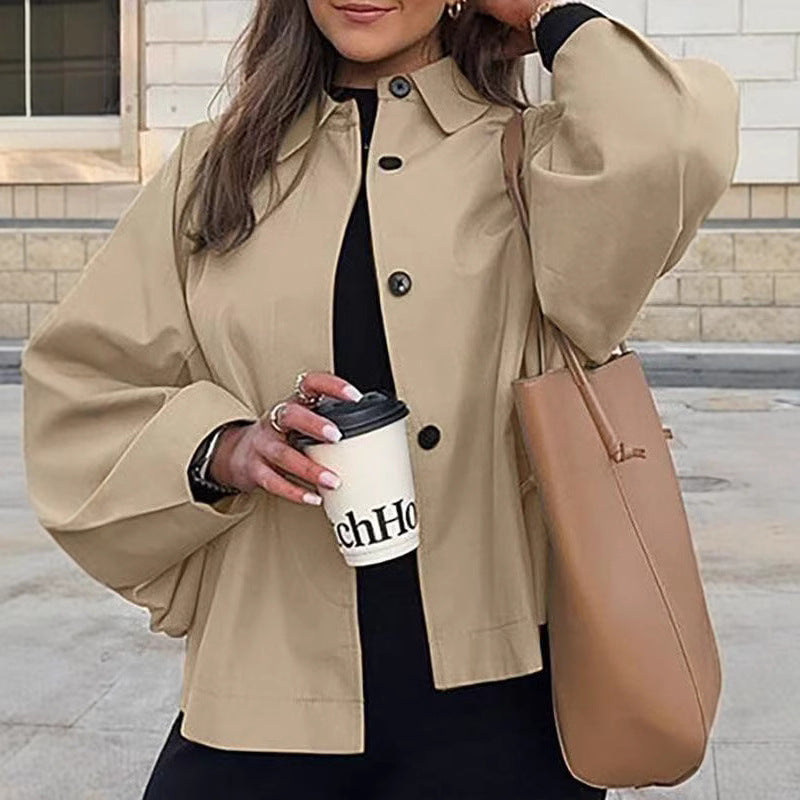 Women's French-Style Loose Mid-Length Trench Coat – Workwear Chic