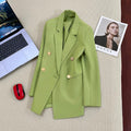 Women's Straight-Cut Blazer – Slim Fit Long Sleeve Suit Jacket