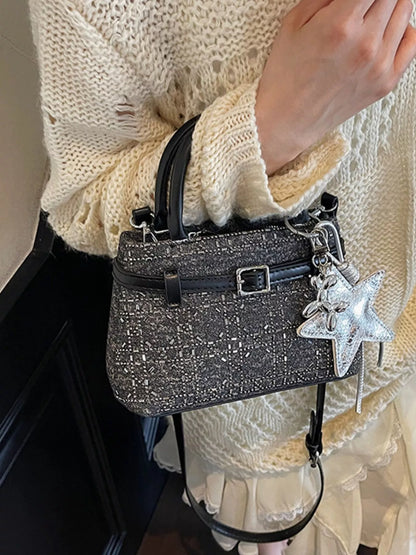 Texture Star Charm Crossbody Bag