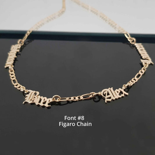 Custom Multiple Name Necklace with Chain Options