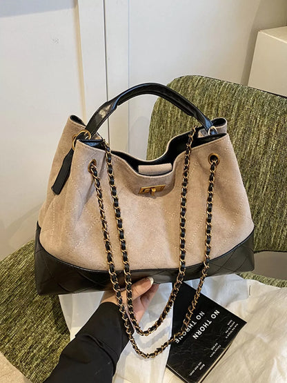 Quilted Leather Chain Strap Crossbody Bag