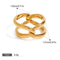 18K gold double-ring cross design simple and elegant ring