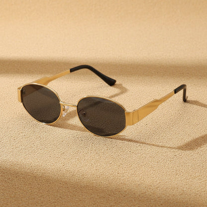Vintage Oval Sunglasses – Light Luxury Gold & Silver Frame