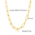 18K gold chain with gold and silver color matching design simple and elegant necklace