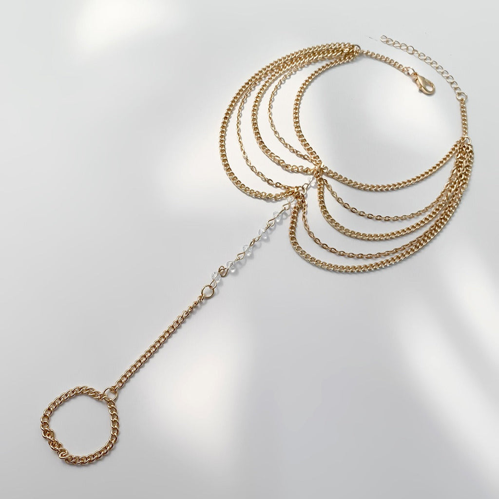 Beach Crystal Multi-layer Tassel Chain Foot Ornament