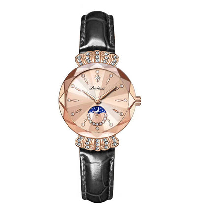 Womens Diamond-embellished Water-resistant Steel-band Casual Luxury Watch