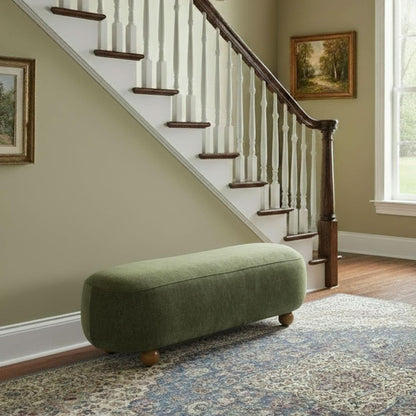 54-Inch Green Velvet EndOfBed Bench Cushioned Seat