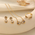 White Crystal Evil Eye Jewelry Set
