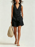 Women's Sleeveless Vest Top & Shorts Set