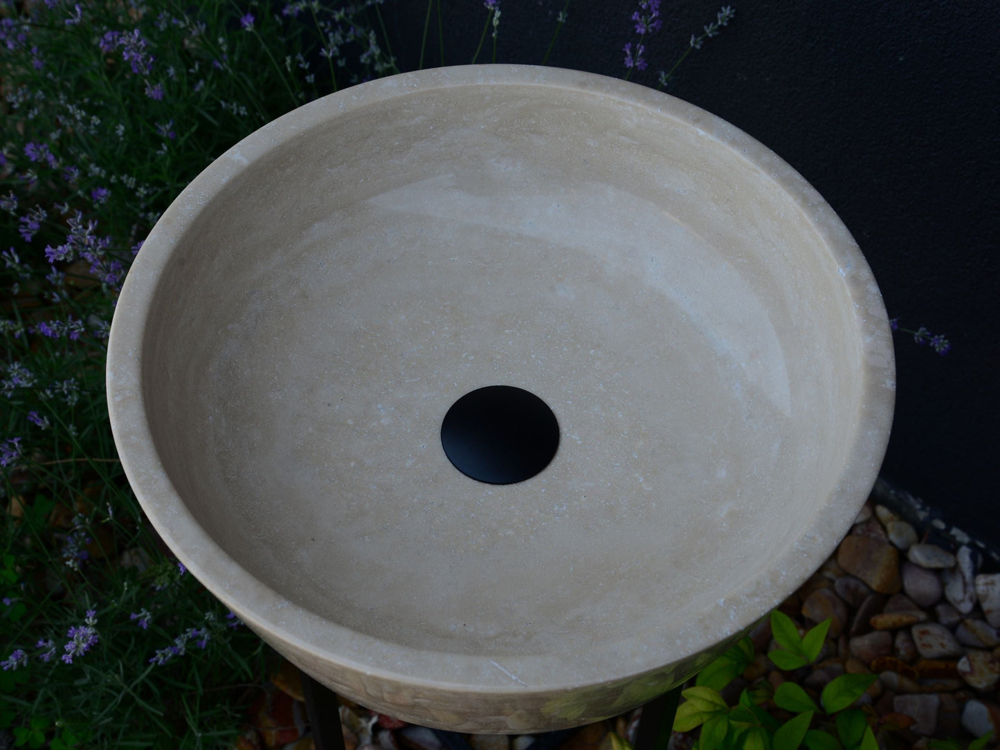 Light Travertine Handcrafted Vessel Sink - Authentic Hand Polished Natural Stone