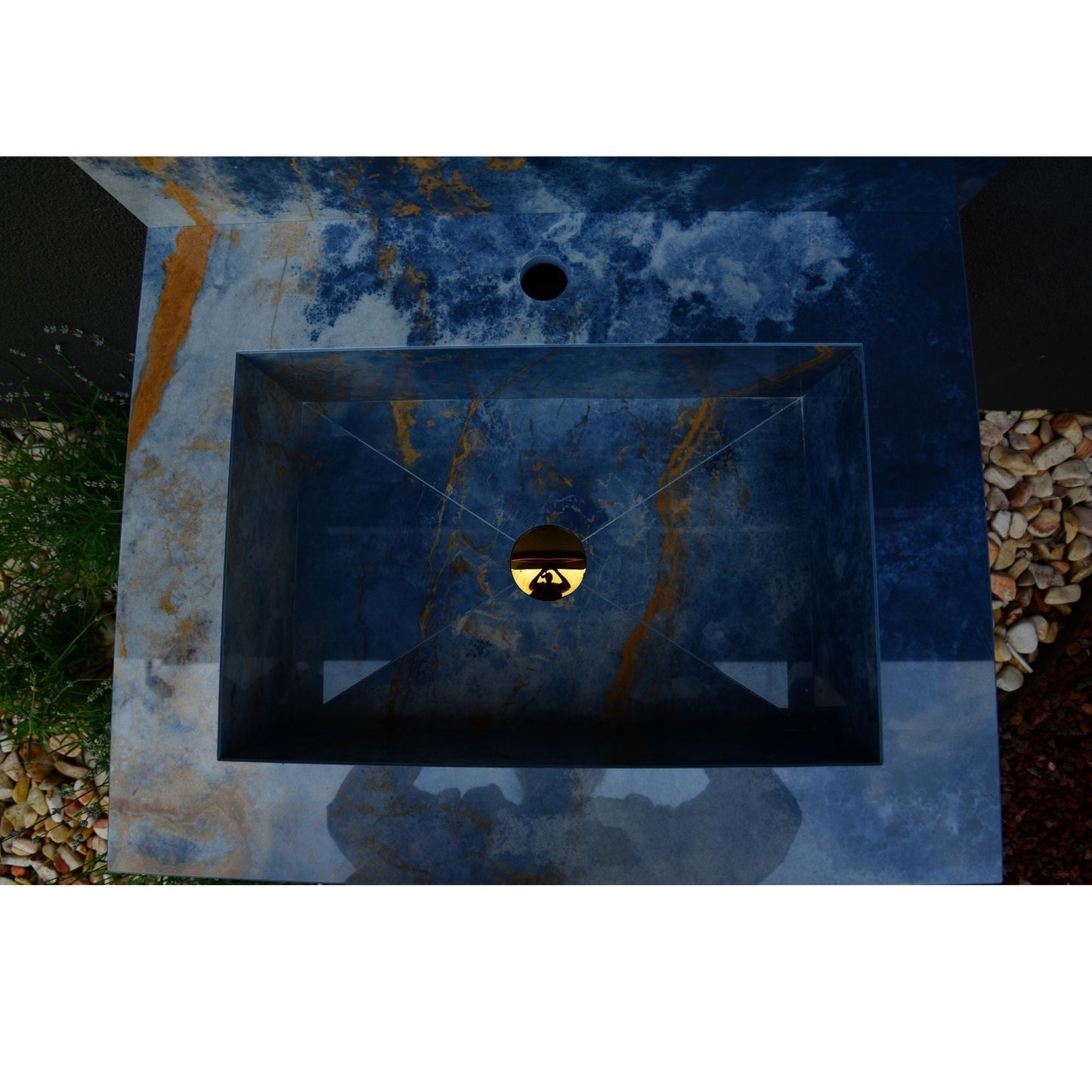 Ocean Blue Handcrafted Engineered Stone Sink - Italian Design