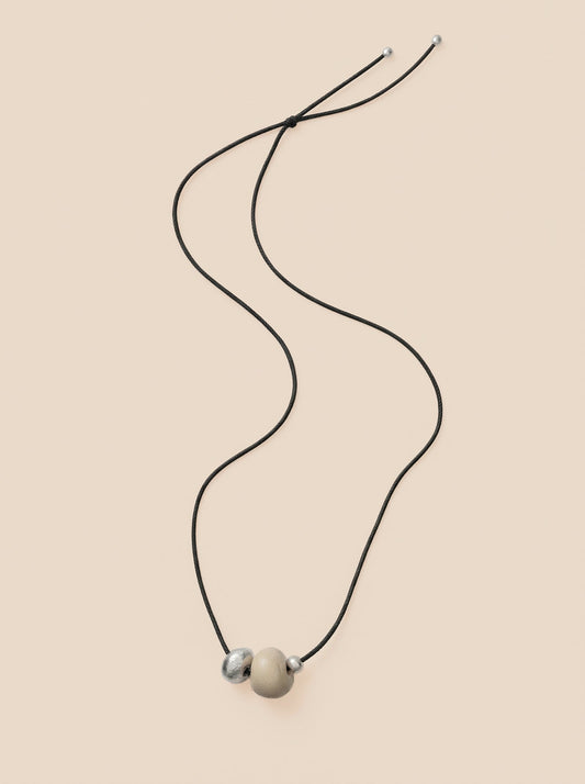 Ivory Nut Pendant Cord Necklace