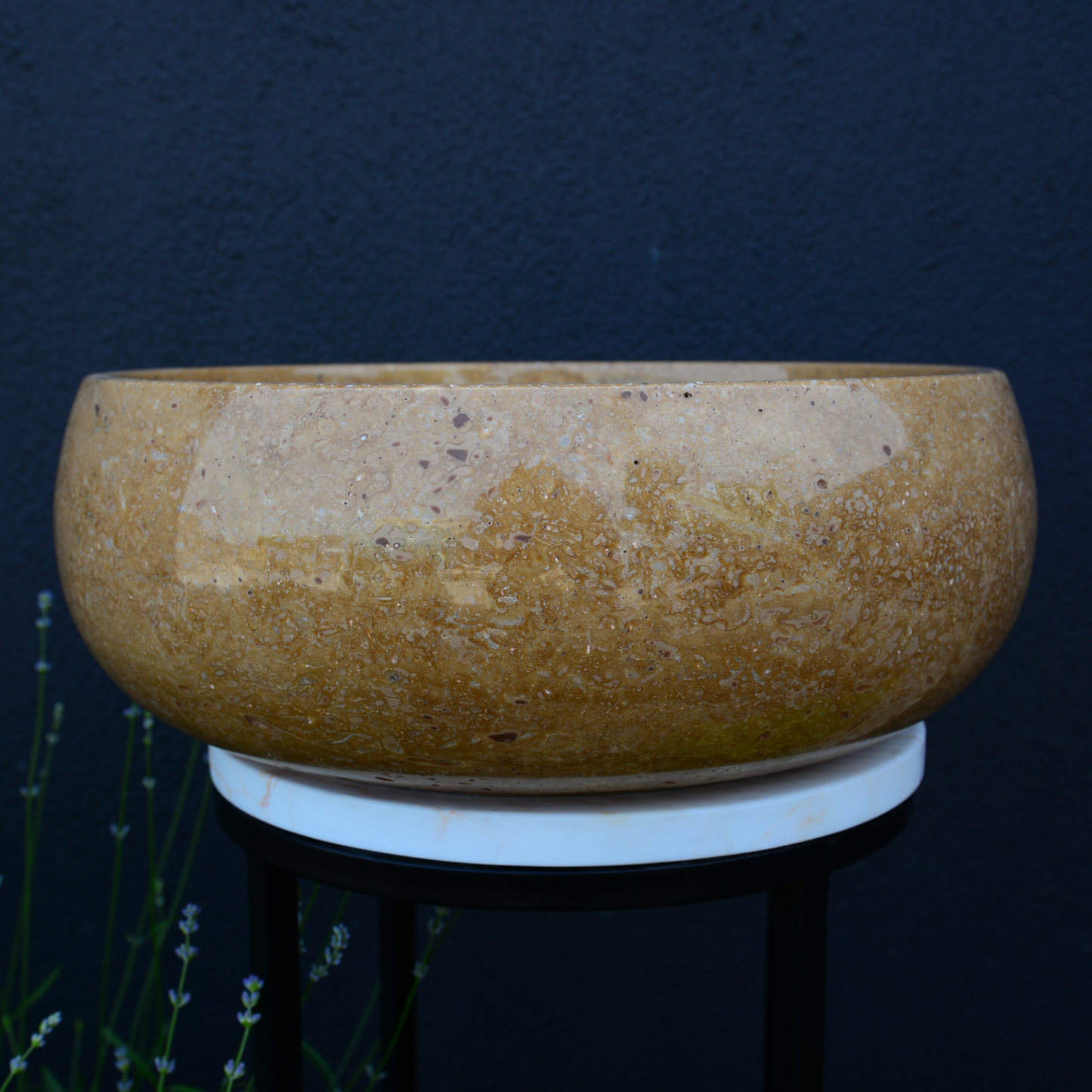 Noce Brown Travertine Vessel Sink - Handcrafted Natural Stone