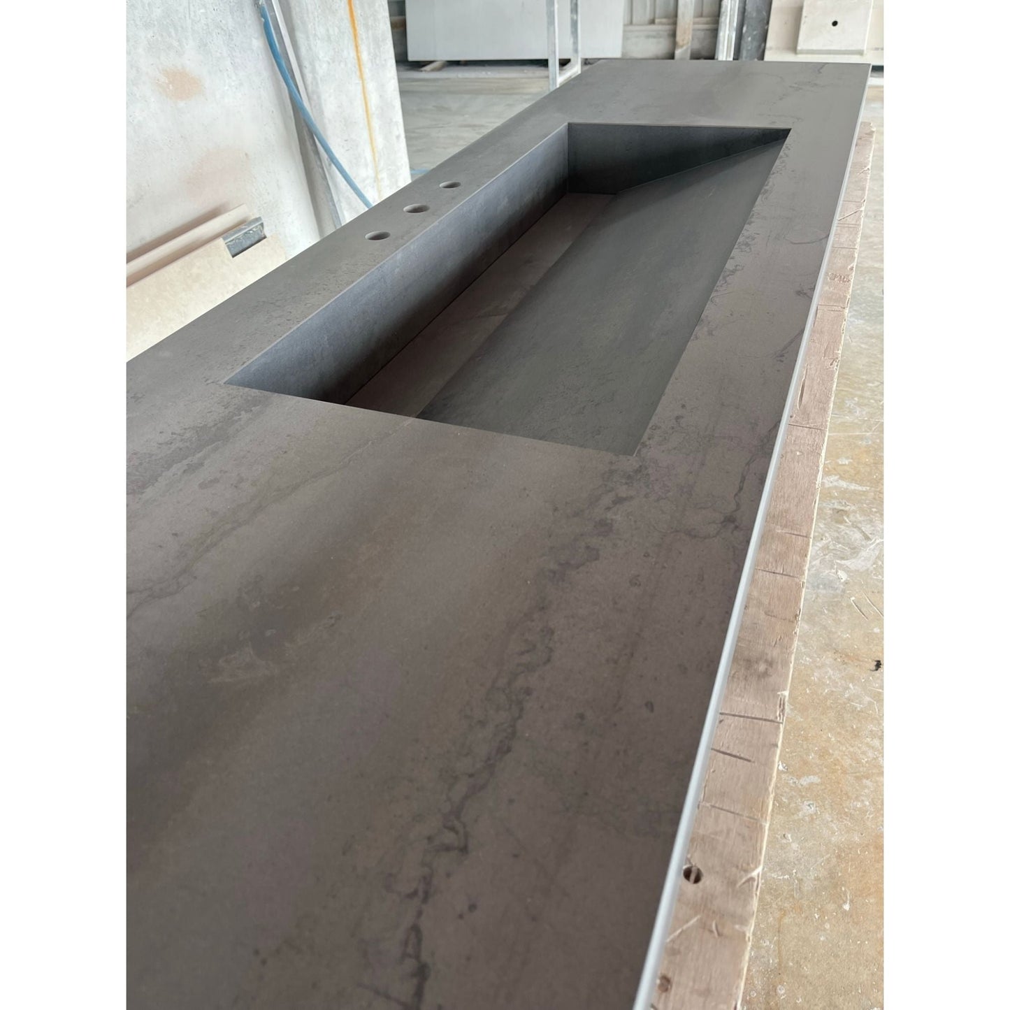 Metal Dark Engineered Porcelain Handcrafted Kitchen Bathroom Sink - Natural Stone Look
