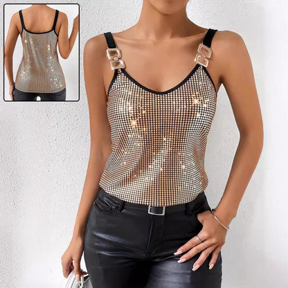 ✨ Women's Summer Sequined Suspender Chain Vest Top