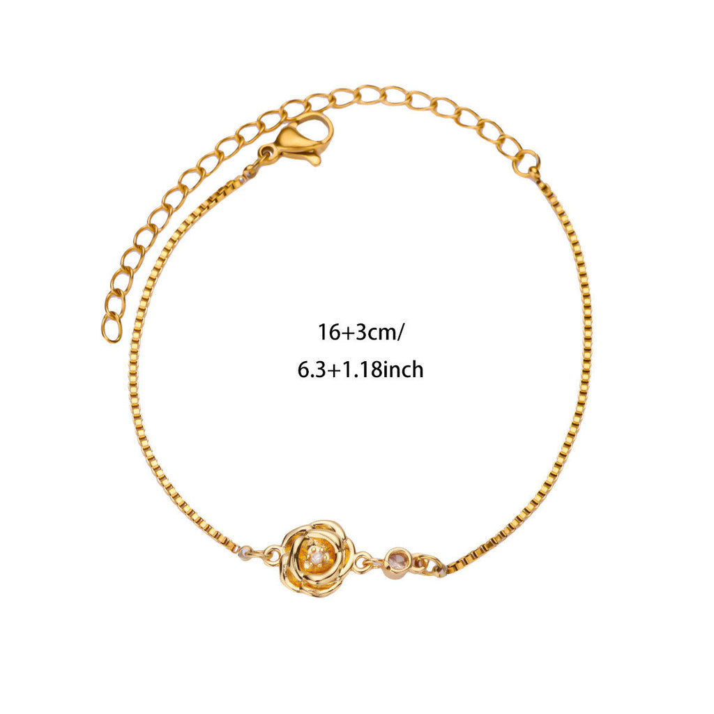 18 Gold December Birth Flower Bracelet