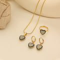 Crystal Heart Evil Eye Jewelry Set