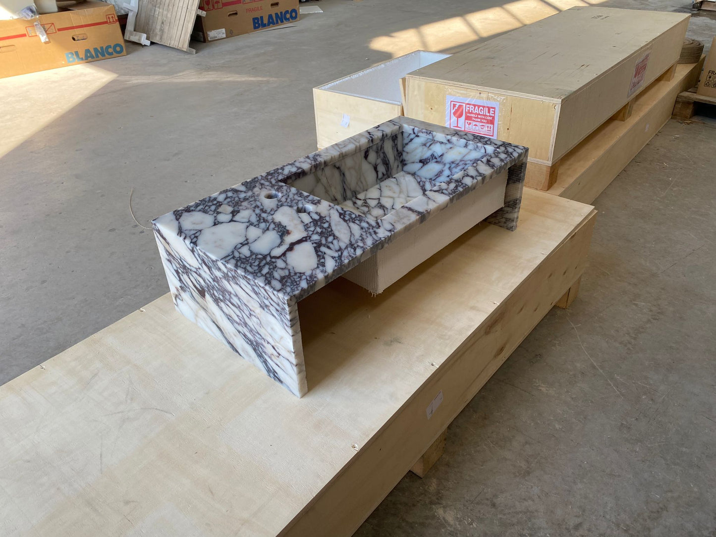Calacatta Viola Premium Natural Marble Handcrafted Bathroom Sink
