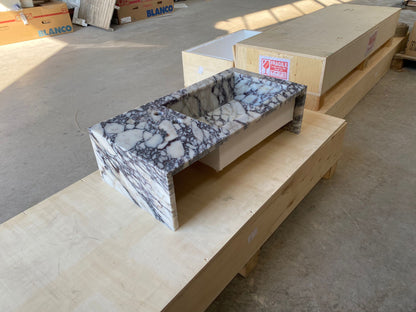 Calacatta Viola Premium Natural Marble Handcrafted Bathroom Sink