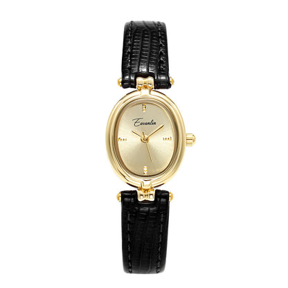 Womens Leather Belt Round-shaped Fashionable Artistic Niche Watch