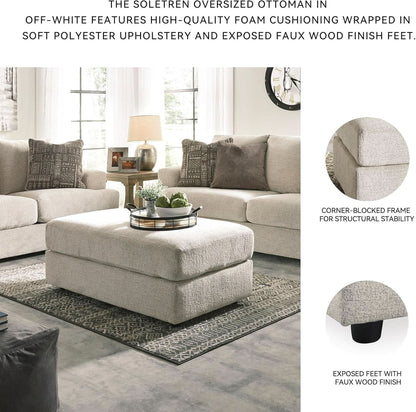 Soletren Oversized Ottoman Off White Modern Furniture