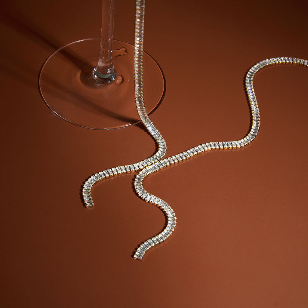Stainless Steel Zircon Y Necklace