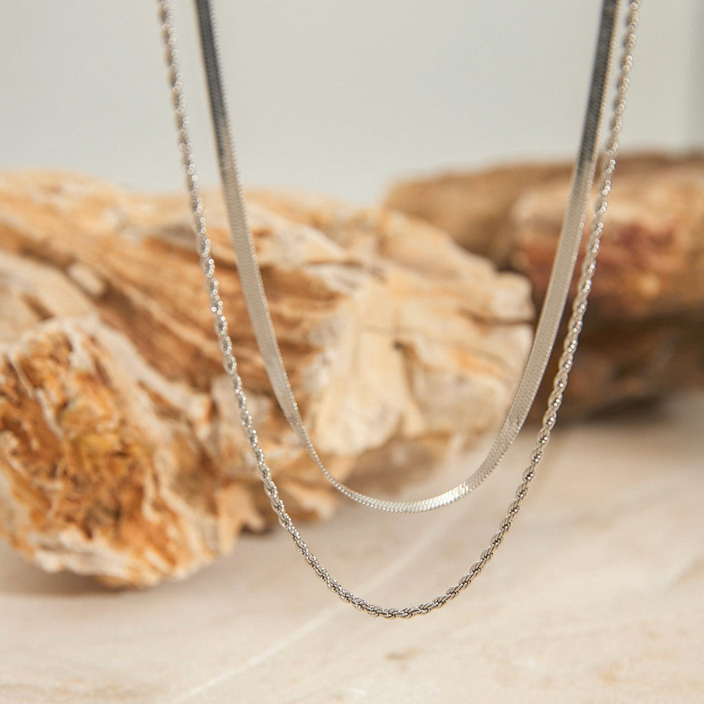 Double chain design simple personality necklace