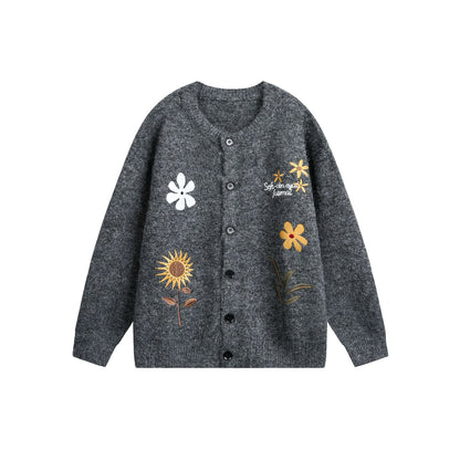 Women’s Retro Floral Embroidered Cardigan Sweater