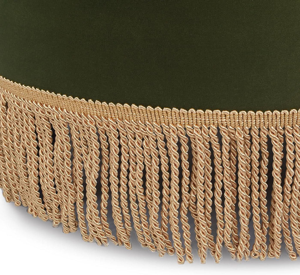 24 Inch Round PremiumQualityTextured Woven Upholstered Ottoman