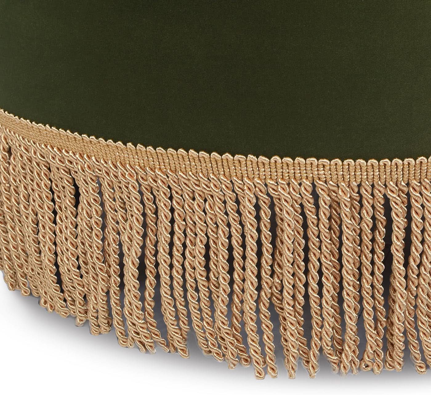 24 Inch Round PremiumQualityTextured Woven Upholstered Ottoman