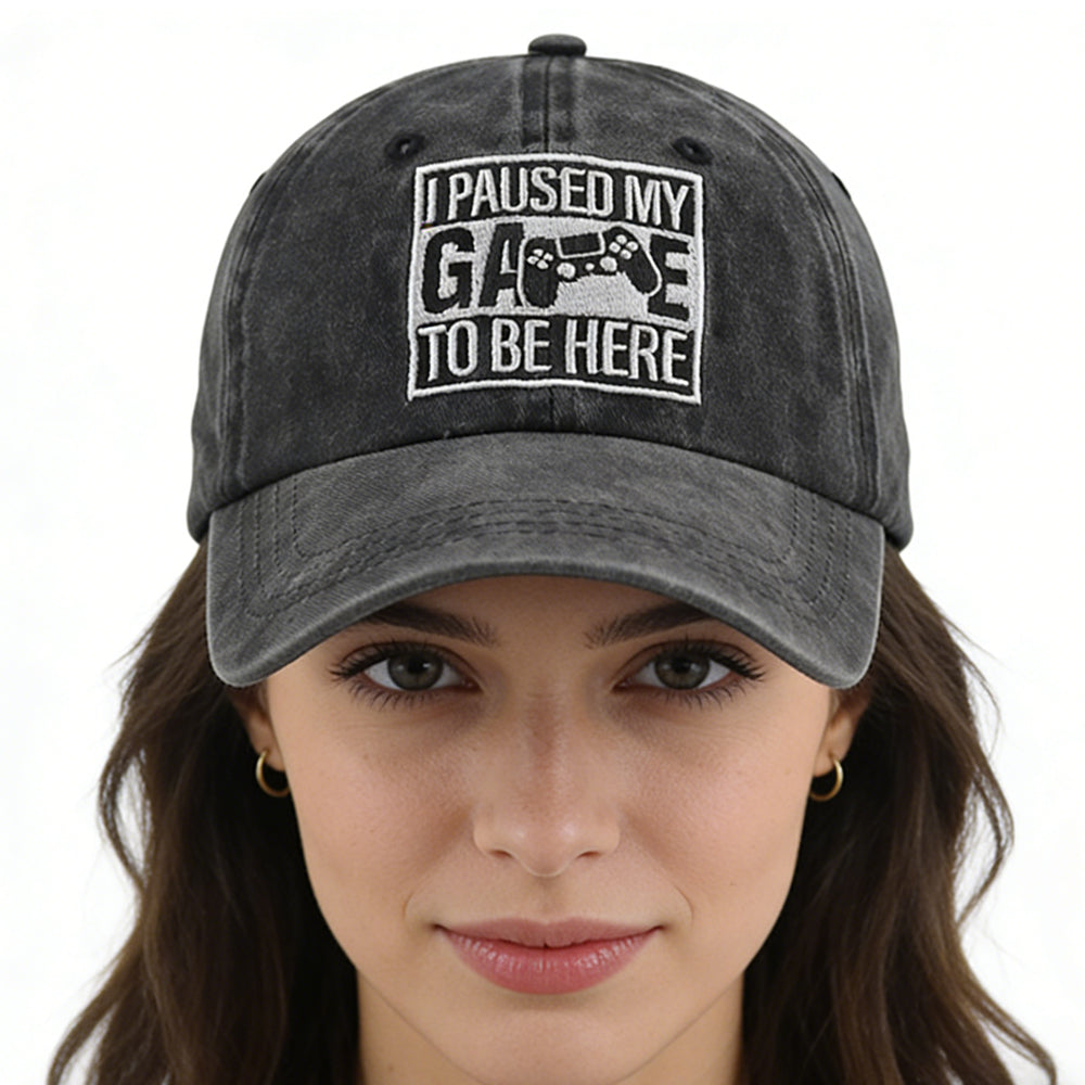 I Paused My Game to Be Here Adjustable Baseball Cap