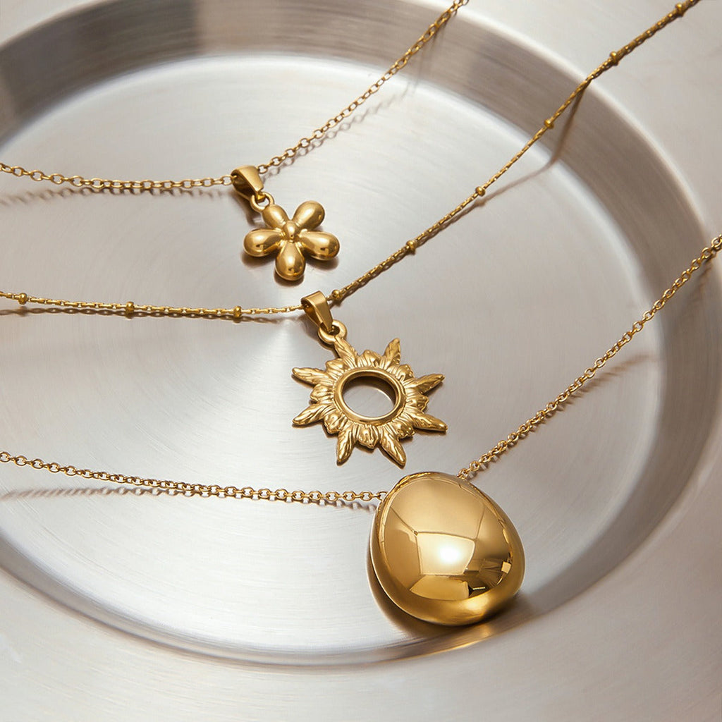 18K Gold Geometric Design Trendy Personality Necklace
