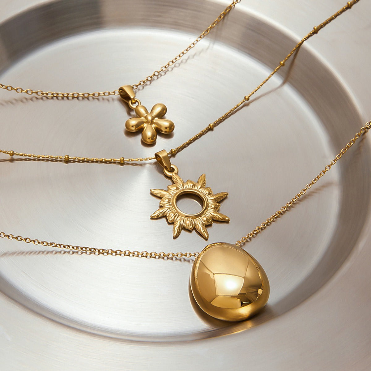 18K Gold Geometric Design Trendy Personality Necklace