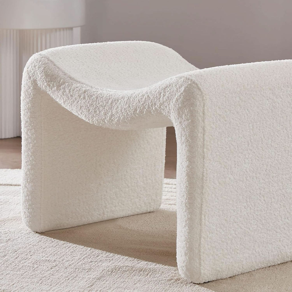 Large White Ottoman Footstool Multifunctional Living Room