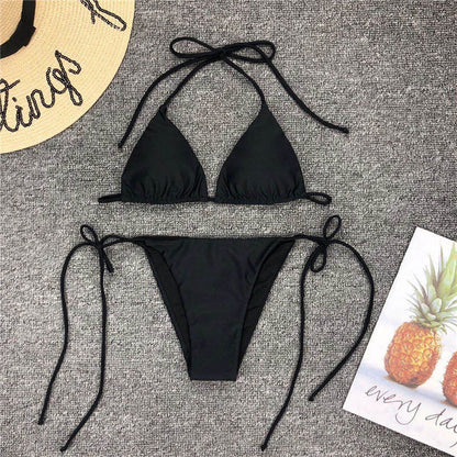 Bathing Suit Monokini String V-neck Bikini Push Up Summer Color
