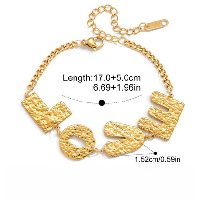 18K gold-plated, lightweight, and luxurious titanium steel bracelet with letter design.