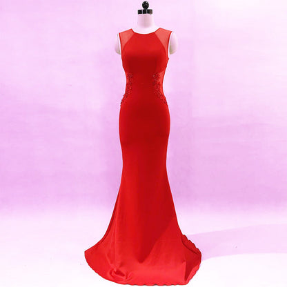 Evening Dress Women Cocktail Host Slim Fit Elegant Five Colors Party Dress Maxi Dress