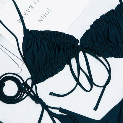 Ruffle Swimsuit Women Triangle Swimwear Women String Bikini High Cut Bathing Suit Sexy Micro Beach Wear Biquini Swim Suit