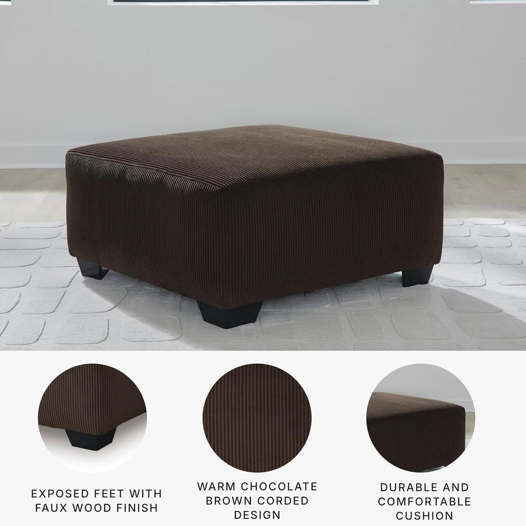 Ottoman Dark Brown Textured Stripe Statement Piece