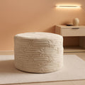 Ultra Plush Floor Pouf Ottoman Foot Rest Light Coffee