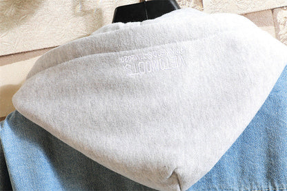 Women's Oversized Washed Denim Jacket – Hooded Loose Korean Style